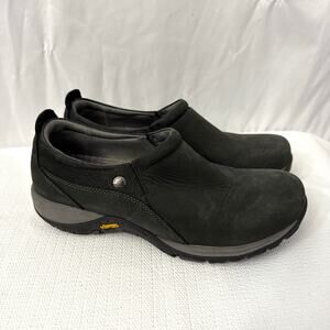 Dansko Patti Shoes Womens Size 9 Black Nubuck Leather Slip On Vibram 39